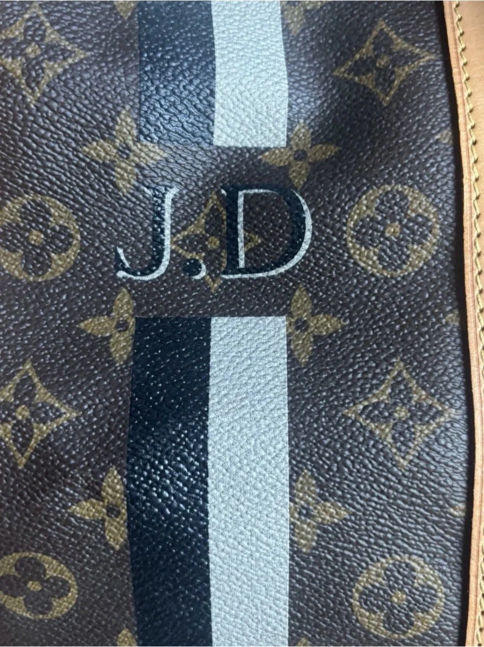 Auth LOUIS VUITTON Keepall Bandouliere 55 Monogram Canvas Duffel Bag JD Initial
